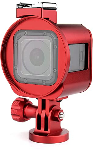 SOONSUN Aluminum Frame Mount Housing Case for GoPro Hero 4/5 Session - Red