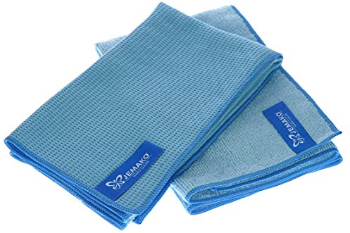 JEMAKO 2er Set BLAU - Trockentuch klein (40 x 45 cm) - Profituch Plus (40 x 45 cm) - Nass- & Trocken-Set inkl. Sinland feinmaschiges Wäschenetz