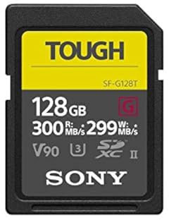 Sony 128GB SF-G series TOUGH specification UHS-II U3 V90 SDHC Digital Memory Card Card - Read 300MB/s Write 299MB/s SF-G128T