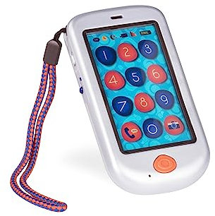 B. toys Hi, Pretend Play Smartphone, Silver, Interactive