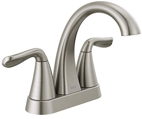 Delta Arvo Centerset Bathroom Faucet, Brushed Nickel 2-Handle Bathroom Faucet, Delta Bathroom Sink Faucet, Brushed Nickel 3-Hole Bathroom Faucet, Spotshield Stainless 25840LF-SS