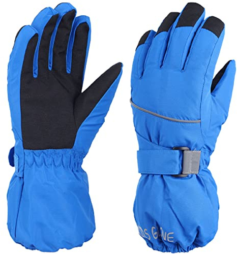 TRIWONDER Kids Ski Gloves Water Resistant Warm Fleece Lined Winter Snow Gloves for Boys Girls Skiing Snowboarding (Blue, L, 11-14 Years)