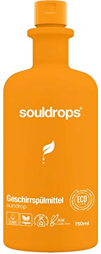 Souldrops sundrop flüssig Organische Geschirrspülmittel 750ml | Umweltfreundlich, Vegan, Pflanzenbasiert, Nachhaltiges, ohne Tierversuche