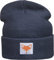 Patch Strickmütze für Kinder: Fuchs - Fox Comic Motiv Tiere Wald Outdoor Sport - Wintermütze Warme Mütze Beanie Kappe Kopfbedeckung Geschenk für Junge Jungen & Mädchen (Navy)