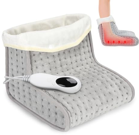 Sonnewelt Fußwärmer,Waschbarem,mit 10 Temperaturstufen, 45/90/120 Minuten Timer,Elektrische Fußheizung geeignet bis Schuhgröße 46,für Büro am Schreibtisch und Zuhause