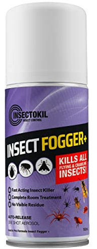 InsectoKil Insect Killer One Shot Insect Fogger | Professional Strength Automatic Release Fogger for Effective Control of All Flying and Crawling Insects 150ml (VERSION 2)