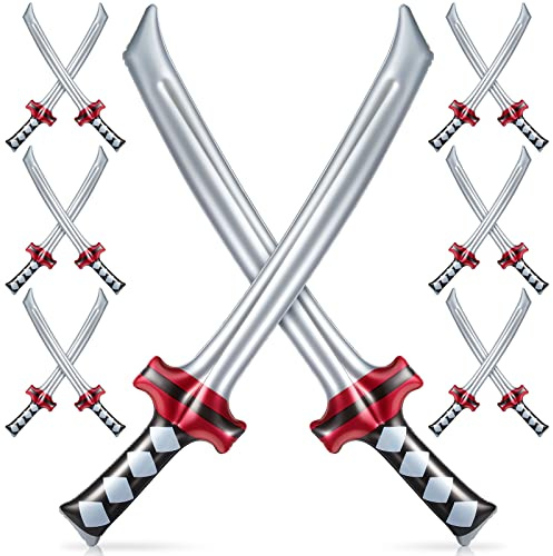 Deekin Ninja Inflatable Sword Ninja Samurai Inflatable Swords Katana Toy Blow up Samurai Toy Costume Accessories for Girls and Boys Birthday Theme Party(24 Pcs)