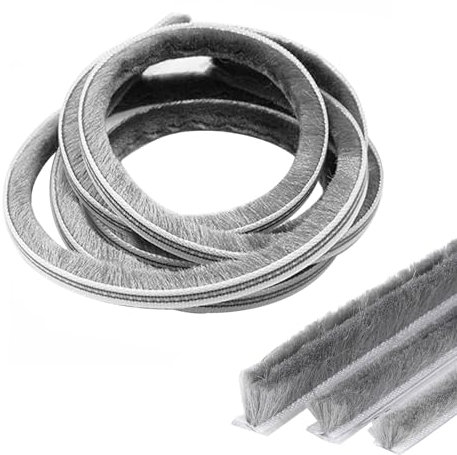 jackfru 10 m Junta para puerta, autoadhesiva, 7 mm (ancho) x 8 mm (diámetro), protección contra insectos, cepillo para puerta, ventana, armario, burlete para puertas