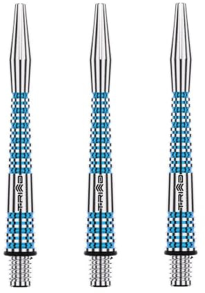 WINMAU Triad RX Tiges de fléchettes en Aluminium - 1 Ensemble par Paquet (3 Fléchettes Tiges au Total) - Accessoires de fléchettes Professionnelles - Tiges Bleues Moyennes