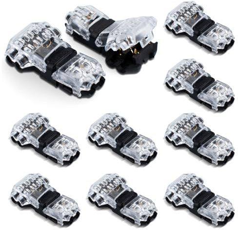 Innfeeltech 10 pezzi che collegano Ternimal, morsetto di collegamento di tipo T2, connettori per cavi diritti di versione filo non tagliente per progetti fai da te