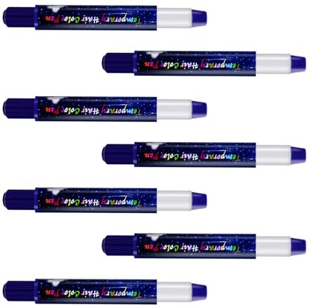 Couleur De Cheveux Lavable Craie,7 Pièces Bleu violet,Enfant Coloration à Craie Cheveux