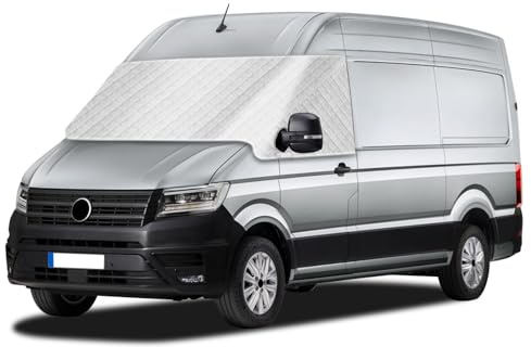Cubierta de Parabrisas Compatible con VW Crafter 2018-2025, Funda Térmica Externa para Autocaravana, Parabrisas Delantero Envoltura Cubierta