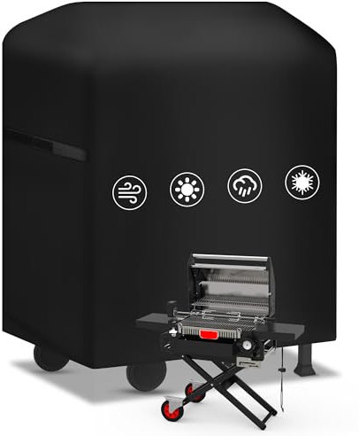 Hejo Grillabdeckung Wetterfest, Grill Abdeckung, Winddicht & staubdicht Grill Abdeckhaube, Grillabdeckungen, Winterfeste Abdeckplane Grill aus 420D Oxford Stoff für Verschiedene Grills (77x70x110cm)