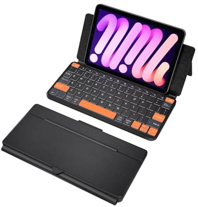 Universal Travel Keyboard Plus, New Dual Bluetooth Portable Keypad with 7-Color Backlit & Any-Angle Stand, Wireless Tablet Keyboard for iPad/Z Fold/Galaxy Tabs/Phones, Keypad for iOS/Android/Windows