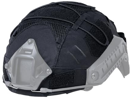 IDOGEAR Copertura tattica per casco con custodia per batteria per M/L/XL Fast PJ BJ MH Kit contrappeso (Large, Black)