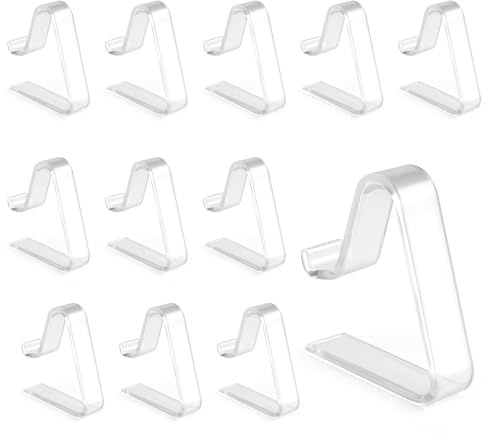 Funver 12 Piezas Pinzas para Mantel de Plástico Transparente, Sujetadores para Mesas de Comedor de 3,5-5,5 cm de Grosor para Restaurantes, Sujetamanteles Multifuncional para Mesa Exterior
