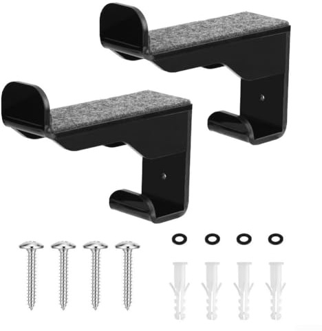 Feeshoppher Supporto orizzontale da parete in acrilico per attrezzatura sportiva, ganci per snowboard, skateboard, bastoncini da trekking, caschi, attrezzatura protettiva, con panno in feltro