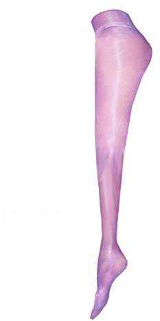 Long-Perfect Super Shimmery Oil Shiny Plus Footed Thigh High Sheer Hold Up Pantyhose Stockings 30 Den Tights (purple)