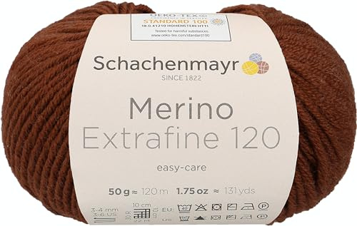 Schachenmayr Handstrickgarne Merino Extrafine 120, 50G Kupfer 9807552-00107, 10 x 10 x 7 cm