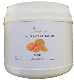 VITAMINE C, ASCORBATE DE SODIUM EN POUDRE, PORT GRATUIT, POT DE 500 G