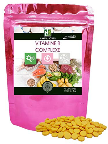 NAKURU | Vitamines B Complexe | Gamme Power | Fabriqué en France (90 Comprimés de 500mg / Poids Net: 45g)
