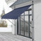 pro.tec Klemmmarkise Stem Markise ohne Bohren 400 x 120 x 220-309 cm Balkonmarkise mit Handkurbel Sonnenschutz Stahlgestell Dunkelblau