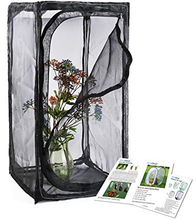 30 Heavy Duty Monarch Butterfly Habitat, Outdoor Collapsible Insect Mesh Cage Terrarium Pop-up with Zipper Protection and Unzip Bottom