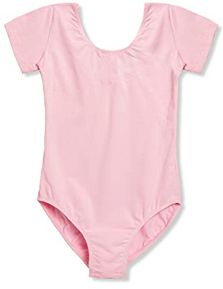 ROYAL SMEELA Trikåer baletttröja kortärmad danströja för flickor Leotard Ballett body danströja baletttröja för pojkar sportbody baletttröja för flickor svart 3–11 år, Rosa, 110