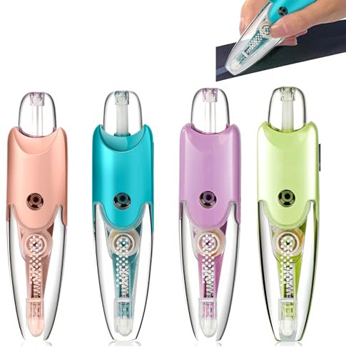 BHSDZX Glue Tape Double Sided Tape Dispenser Adhesive Glue Roller Runner 4 Pack Scrapbook Tape for School Home Office Crafting