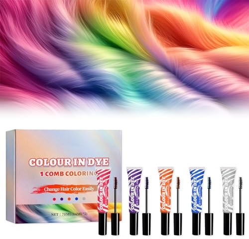 5Pcs Craie Pour Cheveux Mascara Cheveux Enfant Craie Cheveux Craie Pour Cheveux Mascara Cheveux Enfant Craie Cheveux Lavables Parfaits pour Halloween, Noël,Carnaval,Cosplay,Anniversaire
