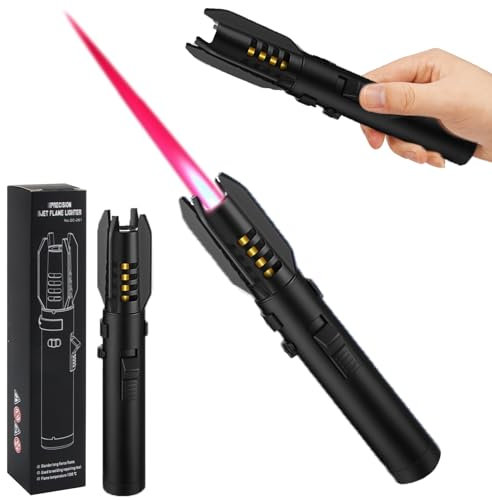 SilverChry Accendini Antivento, Accendino Gonfiabile, Ricaricabile Gas, Becco Lungo, Airbrush Windproof Lighter (Senza Butano) (Nero)