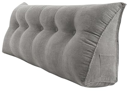 HULKAY Coussin de Lecture pour Coussin Compensé Triangulaire Oreiller De Coussin Tete de lit Dossier De TêTe De Lit Amovible Coussin Lombaire en Coin pour Chambre Lit Jour