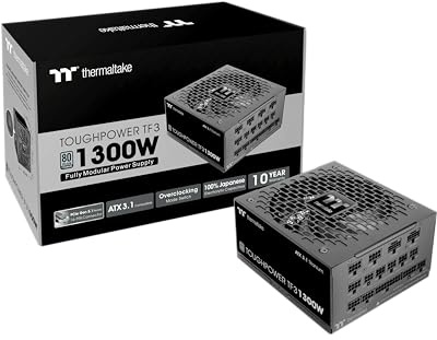 Thermaltake Toughpower TF3 1300W; 2 x PCIe 5.1 Nativo 12V-2x6; Conectores H++ de Doble Color; Cables Planos Grabados; Palanca OCM de riel múltiple; condensadores 100% japoneses; Titanio 80+; PS-TPD