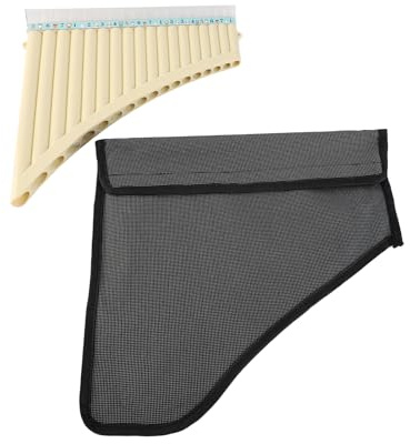 Eujgoov 18 Rör Pan Flute C Nyckelpanpipor för Nybörjare Studenter ABS Material Tuned Pan Flute med Munstycket Bärväska Förbättra Lungkapacitet Musik (Benvit)