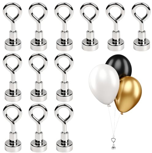 12 Pesetti Magnetici per Palloncini, Pesetti Riutilizzabili per Palloncini a Elio, Decorazioni per Tavolo o Pavimento per Festa, Matrimonio, Compleanno, Natale, Halloween