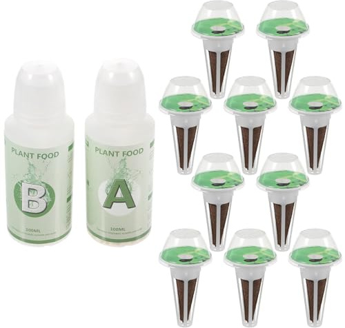 Anneome Kit Hidropónico de Cultivo sin Tierra 10 Cestas de Cultivo Ranuradas 10 Esponjas para Hidroponía 10 Transparentes 10 Etiquetas Adhesivas Tomates y Flores
