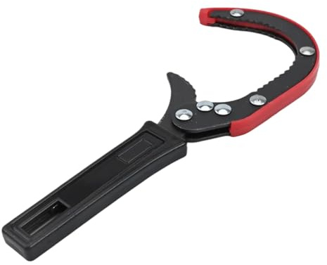 Helilyco Strumento per la rimozione del filtro dell'olio per caldaie e sistemi HVAC, chiave regolabile in acciaio forgiato con manico antiscivolo, diametro 7,5 - 8,9 cm