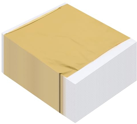 CHEUKYIU 500 stycken bladguld, 14 x 14 cm bladguld för pyssel, guldfolie för pyssel, guldpapper för dekoration, konsthantverk, gör-det-själv-projekt