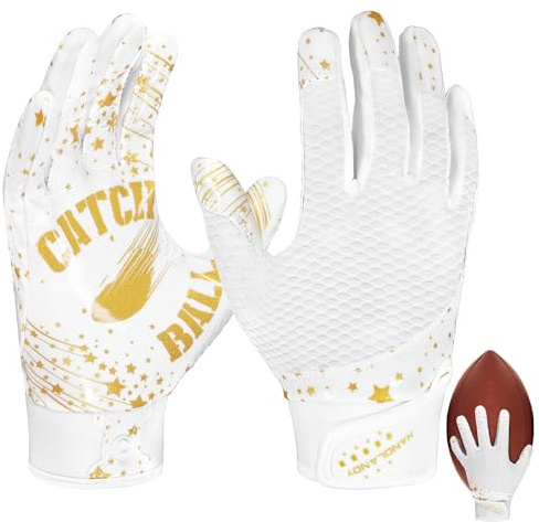 HLDD HANDLANDY Football Gloves Youth - High Grip Football Gloves Stretch Fit for Enhanced Performance for Boys Girls
