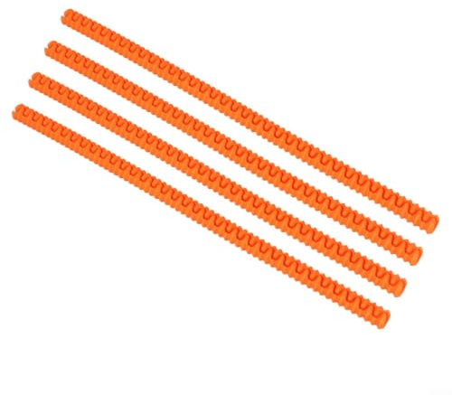 Silikon ugnsgaller skydd 35 cm värmebeständigt set om 4 (orange) | Värmebeständig upp till 230 °C, halkfri, diskmaskinssäker, luktfri, 35 cm längd per styck
