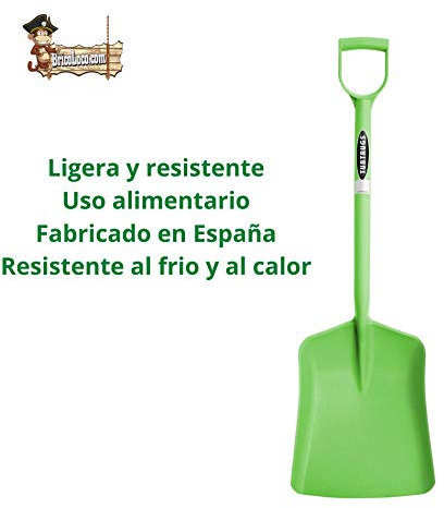 BricoLoco Pala jardinería cuadrada. Jardín, arenero gato, nieve. Multiusos. Ligera, resistente. Fabricada en una sóla pieza. Certificación alimentaria. (PISTACHO)