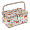 Scatola da Cucito, Cestino da Cucito in Tessuto con Manico, Kit da Cucito Portatile Sewing Box Scatola da Cucire Forniture per Casa e in Viaggio, 27,8 x 18 x 14,5 cm
