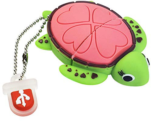 Clé USB 16Go Tortue, LEIZHAN Mémoire Stick USB Flash Drive Pendrive en Silicone Cadeaux pour étudiants, familles et Enfants (16Go,Tortue Rose)