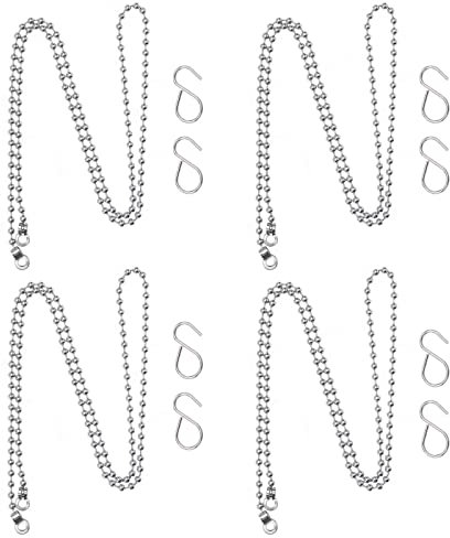 EMSea 4 Stück Kette für Badewannenstöpsel, Badewannenstecker, Edelstahl, für Küche, Teich, Bad, Silber, 60 cm