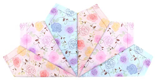 HOULIFE Damen Taschentücher – Blumentaschentücher, Stofftaschentücher Damen, Taschentuch Stoff aus Reiner 60S Gekämmte Baumwolle für Alltagsgebrauch Hochzeit, 45x45cm, 6 Stk