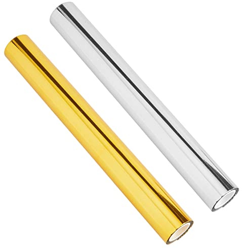 SUPERFINDINGS 2 colori 16m calore Foil carta rotoli Stampa a caldo carta 7.6in Foglio di trasferimento metallico largo carta per Fiocco d'oca/calore Penna a lamina Artigianato Creazione di biglietti
