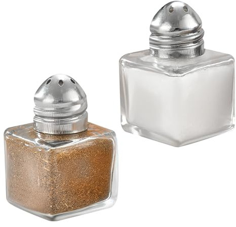 TNSLAND Mini saliera in vetro, 2 pezzi Salty Box5ML Extra Piccolo Spargisale To Go con coperchio per contenitore del pranzo in viaggio, campeggio, scatola Bento