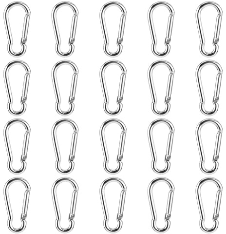 20PCS Carabiner Clips Snap Hooks, Aluminum Carabiner Keychain, Small Carabiner Clips for Keys, Karabiner Keyring Clip Snap Hook for Backpack Dog Leash Fishing Camping Awning, Not for Climbing(4.6cm)