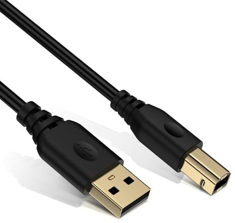 UorMe Printer USB Cable 6FT USB A to USB B 2.0 Scanner Cable Midi Cable Type B High-Speed Printer Cord for Computer, Scanners, Laptop, HP, Canon, Dell, Epson, Xerox, Digital Piano MIDI Controller