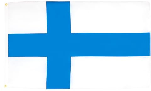 AZ FLAG Lote de 10 banderas de Finlandia – 90 x 60 cm – Bandera finlandesa 100% poliéster con ojales metálicos integrados